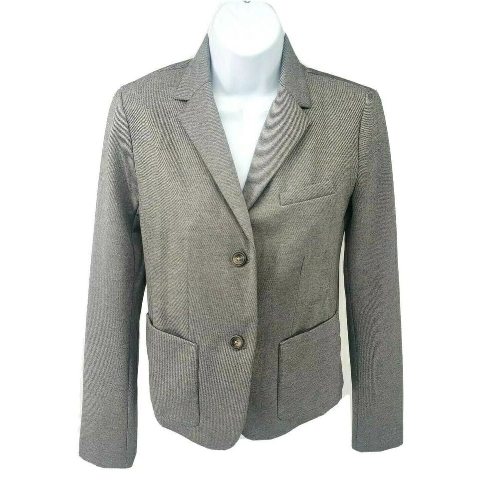 Gap Size 0 The‎ Academy Blazer Jacket Gray 2 Button Pockets Lined Academia